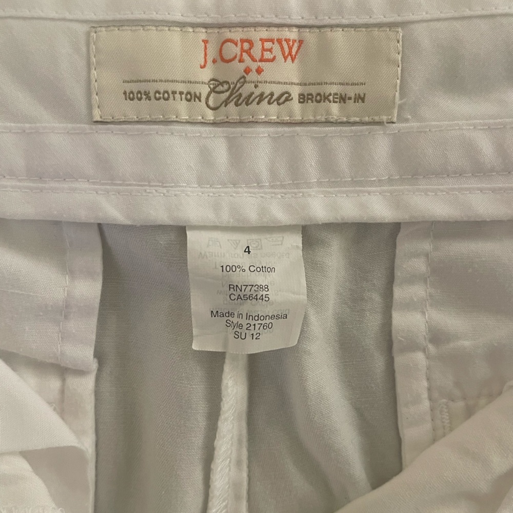 J Crew White Chino Shorts